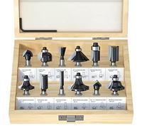 FivePears Router Bit Set 12 Piece Router Bits with 1/4 Inch Shank and Wood Storage Box, Woodworking Tools for Home Improvement and DIY Wood
