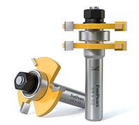 FivePears Tongue and Groove Router Bit with 1/2" Shank,T Shape 3 Teeth Wood Milling Cutter Woodworking Tool(2pcs)