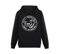 FIVERAM Men's Cotton Hooded FFRR Records - UK Dance Music Label Pete Tong Men's Pullover Hoodie Black 3XL