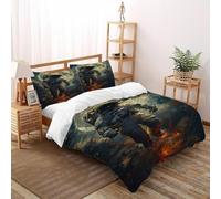 FIVERGIDEC Astronaut Moon Bedding Set 3D Design Starry Sky Theme Duvet Cover Set 3 Pieces Microfiber Quilt Cover Suitable for Family,couple,children with Pillowcase Super King（260x220cm）