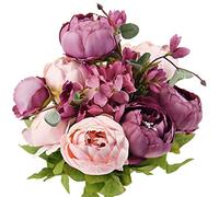 FiveSeasonStuff 1 Bouquet of Peony Silk Artificial Flowers and Hydrangeas/Perfect for Wedding, Bridal, Party, Home, Office Décor (Mixed Fandango)