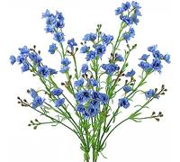 FiveSeasonStuff 6 Stems Royal Blue Delphinium Real Touch Artificial Flowers 63cm