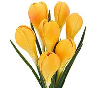 FiveSeasonStuff 7 Stems (Orange) Realistic Artificial Saffron Crocus Flowers for Wedding Home Party Decoration DIY