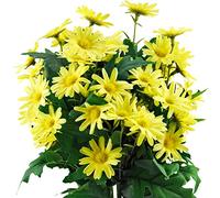 FiveSeasonStuff Artificial Daisy Flowers Silk Yelow Bouquet Wedding Home Centrepiece Decorations (2 Bunches 36cm)