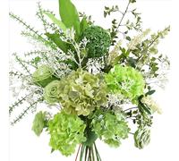 FiveSeasonStuff Elegant Green Artificial Bouquet - Hydrangea, Roses, Camellia, Baby's Breath & More for Home Décor, Weddings, Centerpieces, and Events