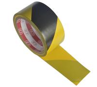 FiveSeasonStuff High Strength Adhesive Single-Sided Black and Yellow Standard Hazard Safety Warning Floor Tape for Social Distancing, Strong and Water-Resistant Tape (4.5 cm x 17 meters)