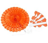 FiveSeasonStuff Tissue Paper Fan Flowers, Pom Poms Flowers Hanging Fan Decorations for Wedding, Birthday, Baby Shower, Carnival, DIY, Party Supplies | Pack of 5 (Orange, Medium 30 cm)