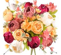 FiveSeasonStuff Vintage Artificial Peonies Silk Flowers and Hydrangeas for Wedding Bridal Home Décor - Beautiful Floral Centerpiece Arrangement Decoration with 2 Bouquets (Country Delightful)