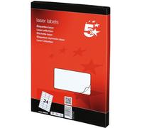 Fivestar 5 Star Addressing Labels Laser 24 Per Sheet 64X34mm White 2400 Labels