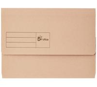 Fivestar 5 Star Document Wallet Half Flap 285Gsm Capacity 32mm A4 Buff Pack Of 50
