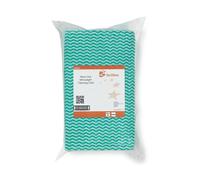 Fivestar 5 Star Facilities Cleaning Cloths Anti-Microbial 40Gsm W500Xl300mm Wavy Line Green Pack 50