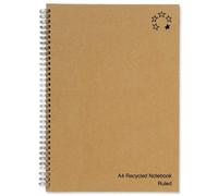 Fivestar 5 Star Notebook Wirebound Hard Cover Recycled 80Gsm A4 Manilla Pack Of 5
