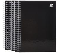 Fivestar 5 Star Notebook Wirebound Hard Cover Ruled 80Gsm A5 Black Pack Of 5