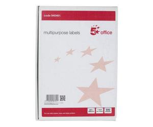 Fivestar 5 Star Office 940461 200 X 288 mm Laser Copier And Inkjet Multipurpose Label - White (Pack Of 500)