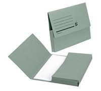 5 Star Office Document Wallet Half Flap, 285gsm Recycled, 32mm Capacity, A4, Green (Pack of 50)