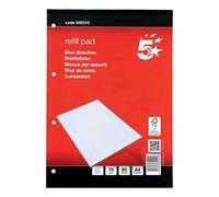 Fivestar 5 Star Office Fsc Refill Pad Headbound 70Gsm Ruled Margin Punched 4 Holes 160Pp A4 Red Pack Of 10