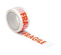 Fivestar 5 Star Office Printed Tape Fragile Polypropylene 48mmx66M Red Text On White Pack Of 6