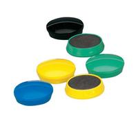 Fivestar 5 Star Office Round Plastic Covered Magnets 30mm Assorted Pack 10