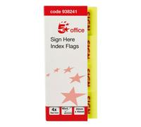 5 Star Office Index Flag Sign Here Yellow [Pack 5] [Pack 5]