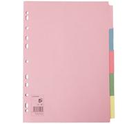 Fivestar 5 Star Office Subject Dividers Multipunched Manilla A4 Card - Pack Of 5, Assorted