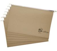 Fivestar 5 Star Office Suspension File Manilla Heavyweight With Tabs And Inserts Foolscap Khaki(Green) Pack 50