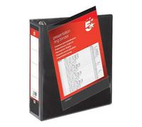 5 Star Presentation Ring Binder PVC – 4 D-Ring 65mm A4 Black – Pack of 10