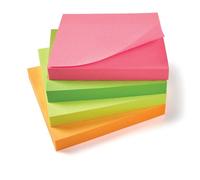 Fivestar 5 Star Re-Move Notes Repositionable Neon Pad Of 100 Sheets 76X76mm Assorted Pack Of 12