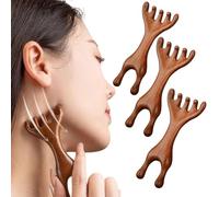 Fivetouch Therapy Comb, Five Touch Therapy Comb Massage, Golden Sandalwood Massage Claws, Guas Sha Tools for Head Face Eye Nose Jaw and Neck