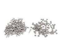 Fivetwofive 160 Pcs 304 Stainless Steel Fastener: 60Pcs M2 x 8Mm Pan Screws Bolt & 100Pcs Metric M2 Hex Nuts Fastener DIN934 for Bolt