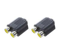 Fivetwofive 2 Pcs 3.5Mm Female Jack to Dual Female Phono Adapter Connector