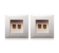 Fivetwofive 2X Wall Socket Connection Port with 2 Jack Speaker White