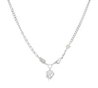 Fivexing Irregular Necklace for Women Moonlight Stone Flame Mountain Y2k Pendant Fashion Jewelry, small-scale, Alloy Steel, No Gemstone