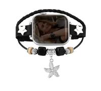 Fivoilin Boho Leather Wrap Bracelet Compatible with Apple Watch Bands 38mm 40mm 41mm Women, Handmade Beaded Thin Strap with Charm for iWatch Band Series 11 10 9 8 7 6 5 4 3 2 1 SE 3 Ultra 2 3, Black