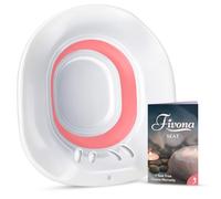 Fivona Sitz Bath for Toilet Seat Postpartum and Hemorrhoids Care - Yoni Steam Seat - Foldable Basin for Epsom Salt Soak - Portable Bidet BPA Free Temperature Resistant - Universal Fit - Pink