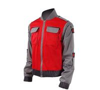 Fiwawe Men Marty Mcfly Costume Cosplay Adult Marty Jacket Zipper Coat Back Future Halloween Outfits (M,red), Medium