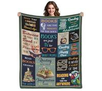 Fiwbnasz Book Lovers Blanket Gift, Book Reading Librarian Gifts Throw Blanket 60"x50", Book Club Gifts for Reading Lover Bookish, Book Lover Birthday Christmas Graduation Blanket Gift