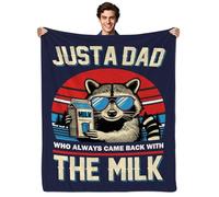 Fiwbnasz Fathers Day Dad Gift, Father Blanket from Daughter, Just A Dad Blanket Who Wants Nothing Gift from Son, Fathers Day Blanket 50" x 60"
