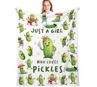Pickle Gifts for Pickle Lovers, Pickle Blanket for Pickle Lovers, Women, Kids, Just A Girl Who Loves Pickles, Pickle Blanket for Pickle Lovers Lightweight for Bedding Sofa, Pickle Lover Gifts (40x50")