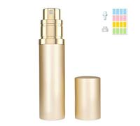 Fiwecos Perfume Travel Refillable Bottle Portable Atomiser Spray Bottle Fragrance Pump Filling from Bottom Mini Bag Size 5 ml for Travel and Going Out (Gold)