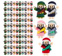 Fiwochic 100 Pcs Little Jesus Figures Christmas, Mini Jesus Bulk Loves You Christ Figures Tiny Xmas Sunday Religious Party Favors Gift (Multicolor)