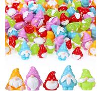 Fiwochic 100 Pcs Mini Gnomes Tiny Figures Miniature Gnomes Bulk Miniature Figurines Mini Resin Fairy Statues for Garden Landscape Outdoor Patio Yard