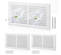 Fiwochic 3 Pack White Ceiling Vent Covers for Wall Heavy Duty Steel Return Air Register Duct Opening Vents 2 Way HVAC Sidewall Adjustable Flat Grille for Ceiling Floor Home Bathroom (10x6 Inch)