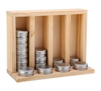 Fiwochic 4 Slot 0.5 oz Wood Balm Tin Display Holder with Engraved Backing Option Holders Lip Balm Tin Organizer Dispenser for Retail Market Craft Booth Room Display