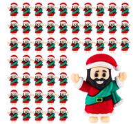 Fiwochic 50 Pcs Little Jesus Figures Christmas, Mini Jesus Bulk Loves You Christ Figures Tiny Xmas Sunday Religious Party Favors Gift (Classic)