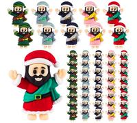 Fiwochic 50 Pcs Little Jesus Figures Christmas, Mini Jesus Bulk Loves You Christ Figures Tiny Xmas Sunday Religious Party Favors Gift (Multicolor)