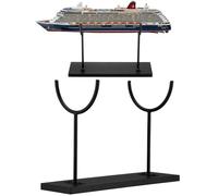 Fiwochic Double U-shaped Metal Display Stand Holder Large Black Rack for Sculptures Art Objects Collections Product Display Stand, Museum Home Office Desktop Tabletop Storage