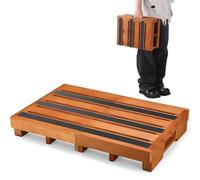 Fiwochic Wooden Step Stool 3 Inch One-Step Non-Slip Outdoor Platform Heavy Duty Portable Half-Step Ideal for Seniors with Knee Issues, Safe Step Stool for Outdoor Bathroom Kitchen Bed (Walnut Color)