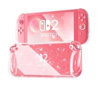 FIWWAT Protective Case for Nintendo Switch 2 2025, Ergonomic Grip Design, Clear Soft TPU Case Cover for Switch 2, Anti-Scratch, Easy to Install - Glitter