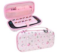 FIWWAT Slim Carrying Case for Nintendo Switch 2 (2025) with 12 Game Card Storage Pocket, Cute Waterproof Portable Hard Travel Bag for Switch 2 & Accessories - Pink