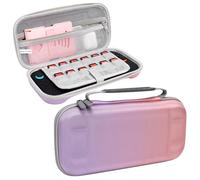 FIWWAT Slim Carrying Case for Nintendo Switch 2 (2025) with 12 Game Card Storage Pocket, Waterproof Portable Hard Travel Bag for Switch 2 & Accessories - Purple&Pink
